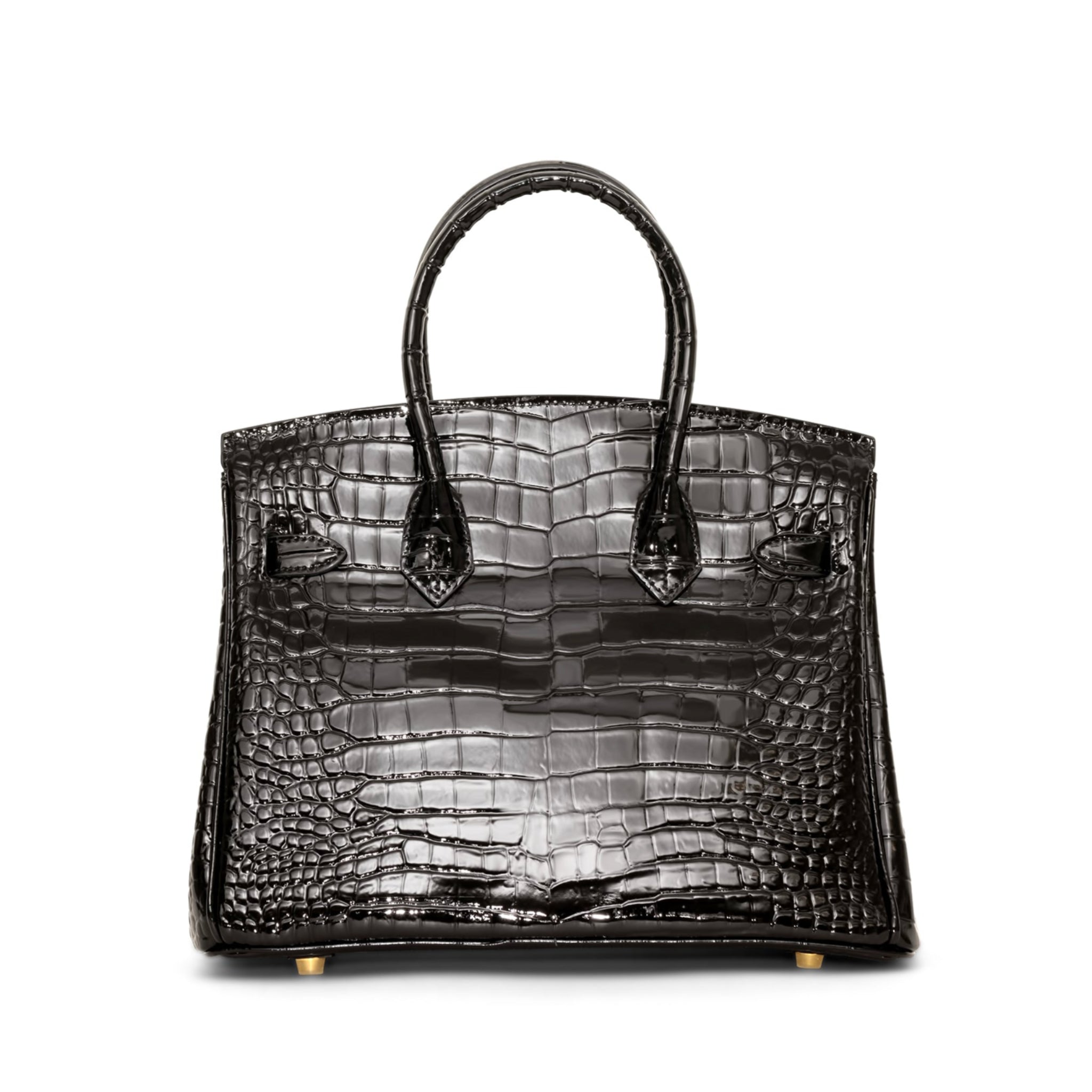 Sac à main en cuir Ginna Croco 30 - noir