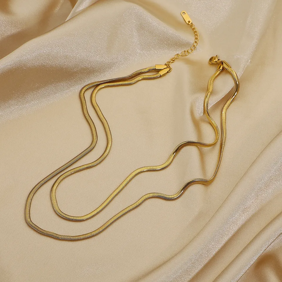 Collier Double Couche Serpent