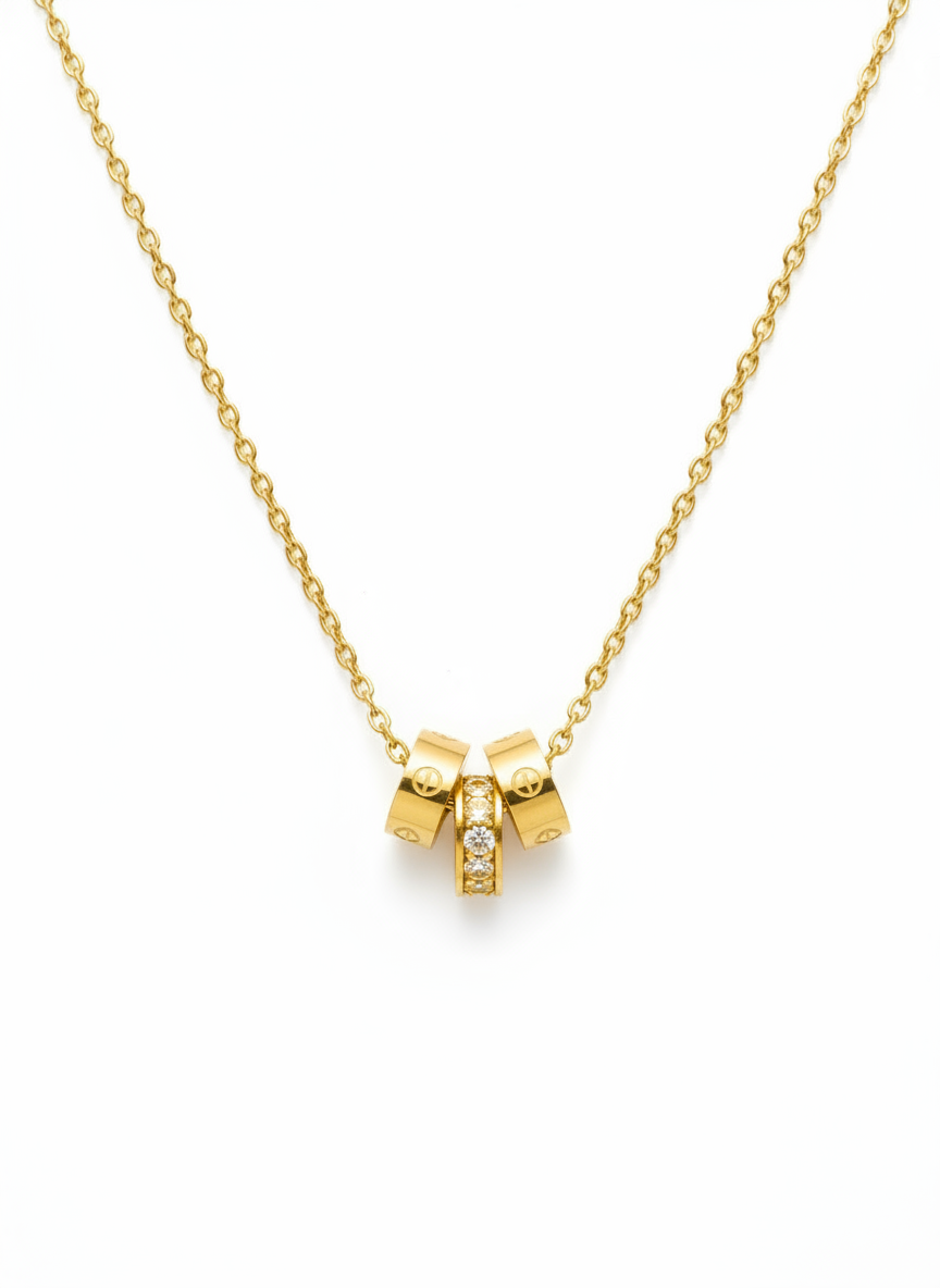 Flerfarvet Halskæde