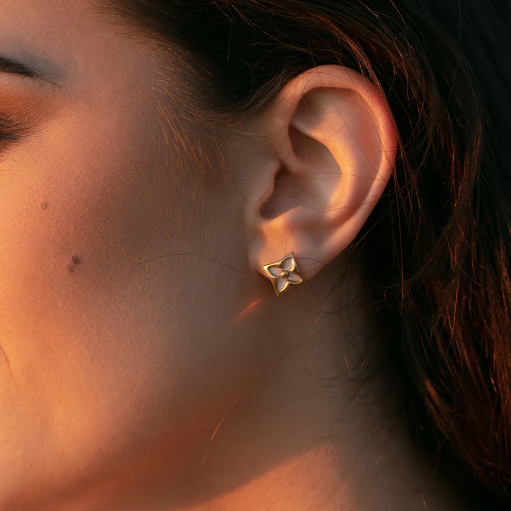 Boucles d'oreilles Trèfle/ Fleur