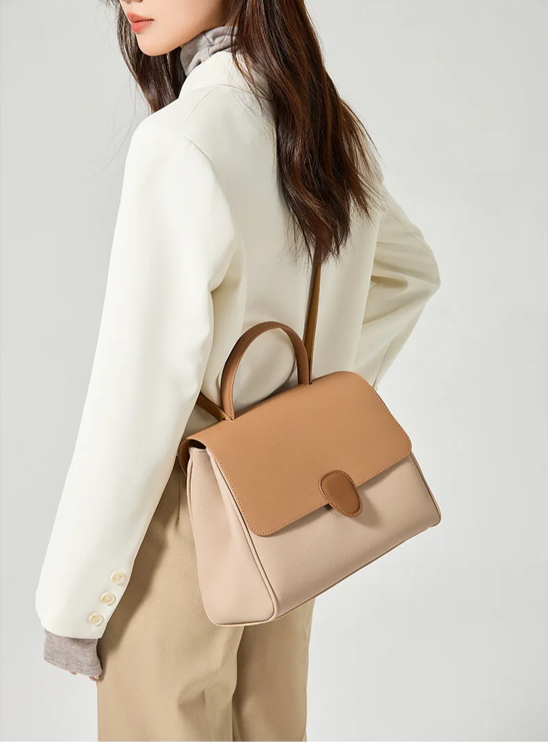 Sac à main en cuir Gisèle 28 - crème