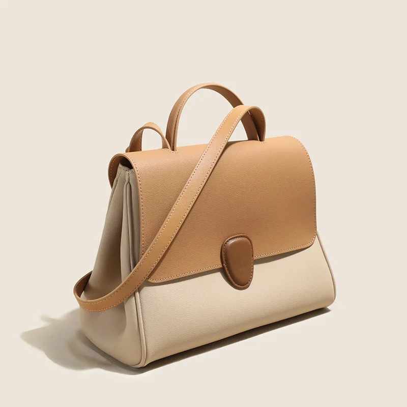 Sac à main en cuir Gisèle 28 - crème