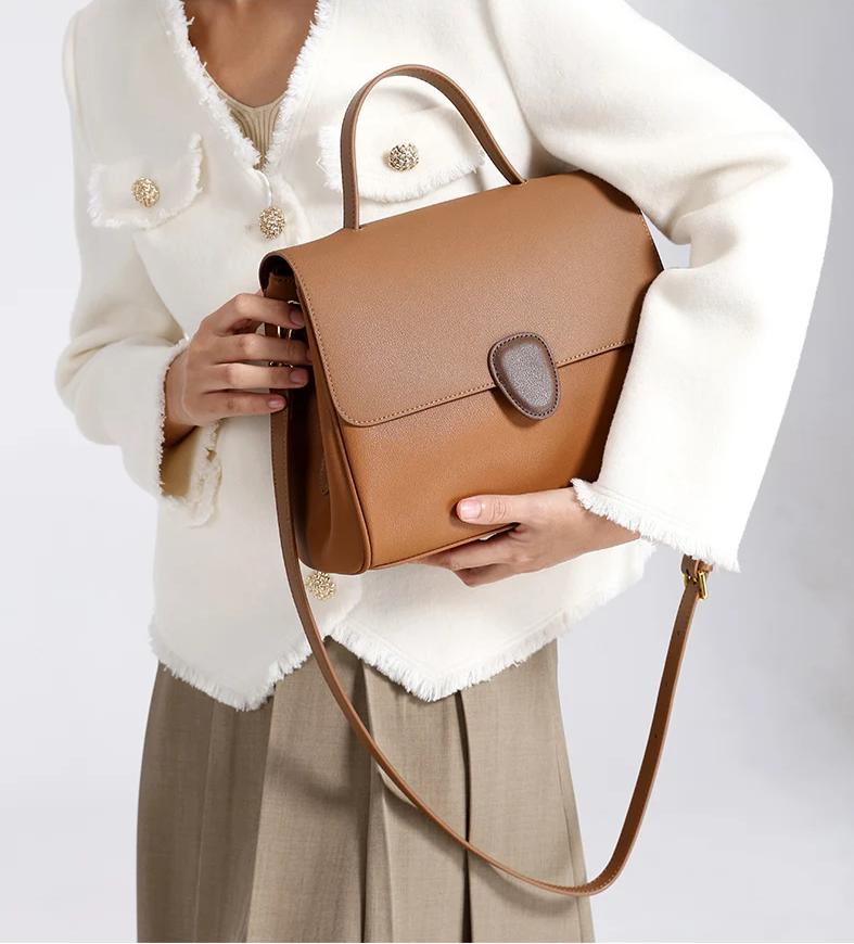 Sac à main en cuir Gisèle 28 - marron