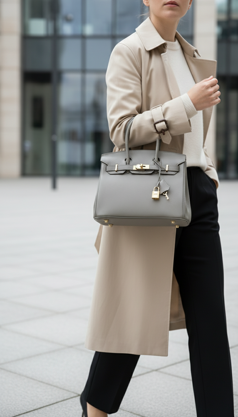 Joelle Läder Handväska 30 - Iron Grey