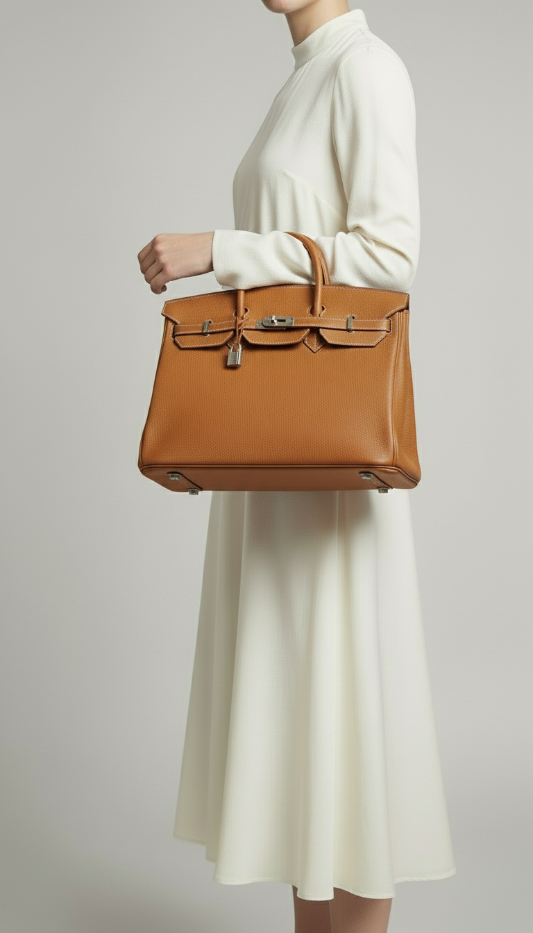 Joelle Leder Handtasche 30 - Crème