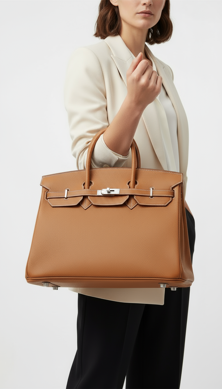 Joelle Leder Handtasche 30 - Crème