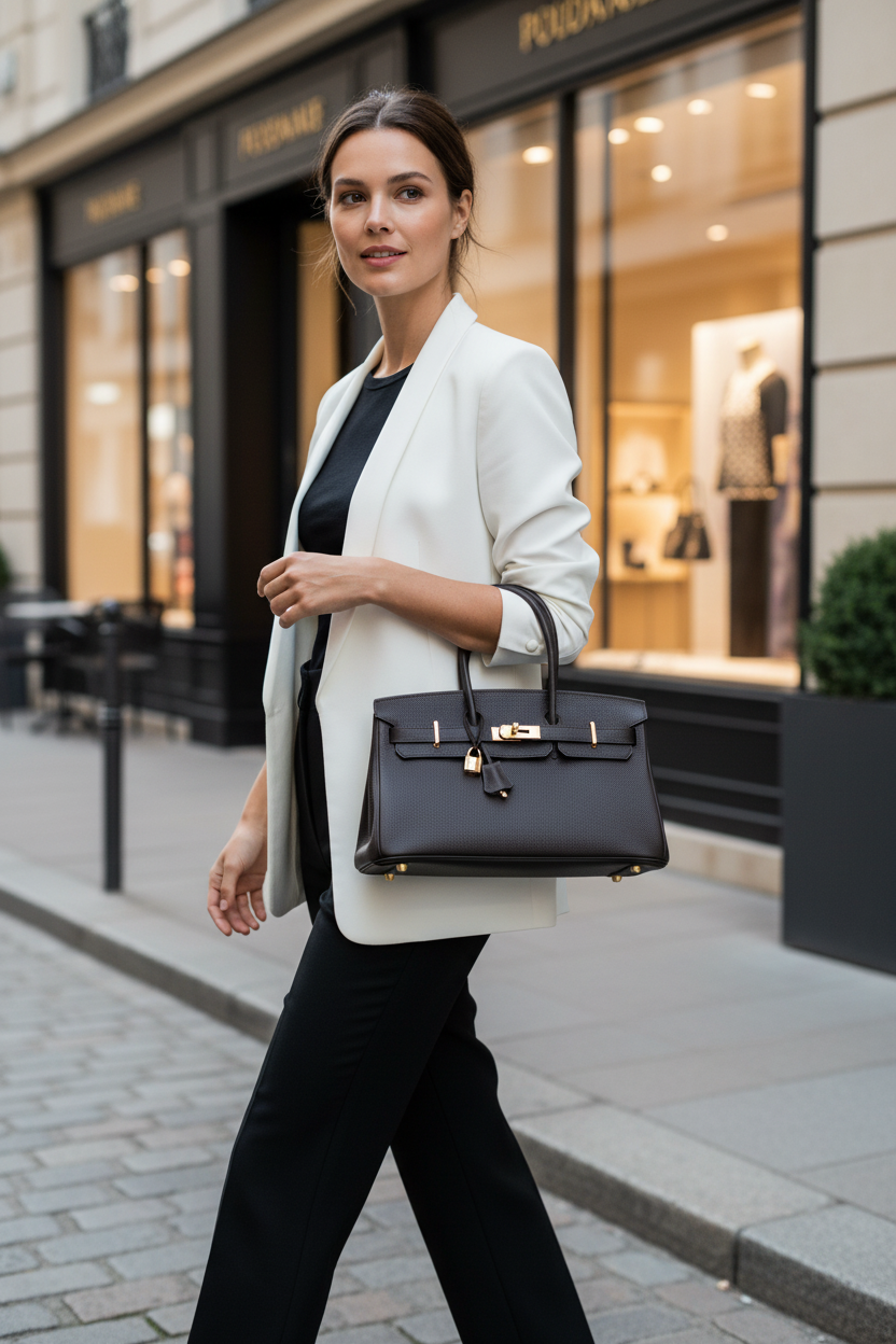 Viktoria Läder Handväska 40 - Ebony