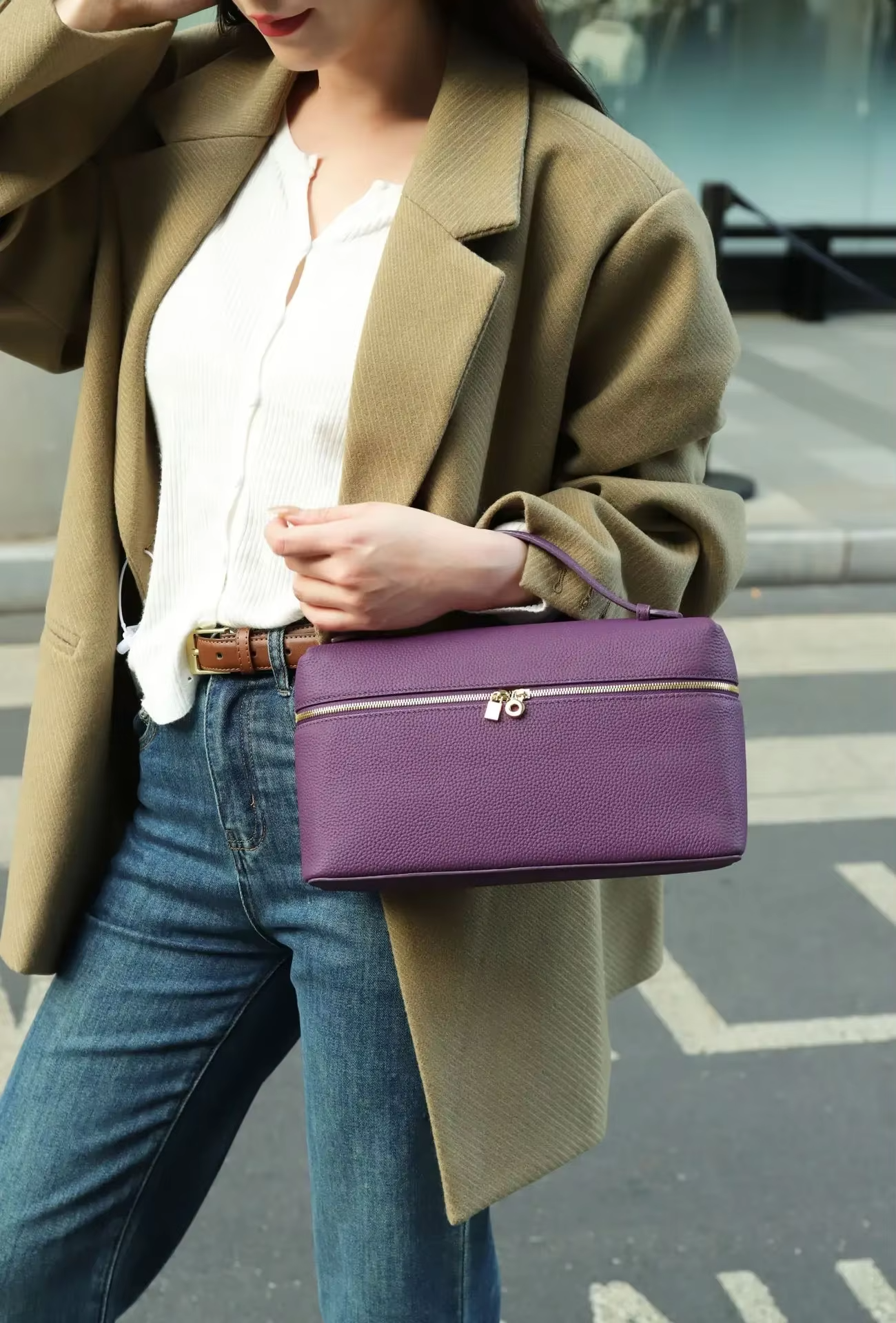 Sac à main en cuir inès 27 - violet