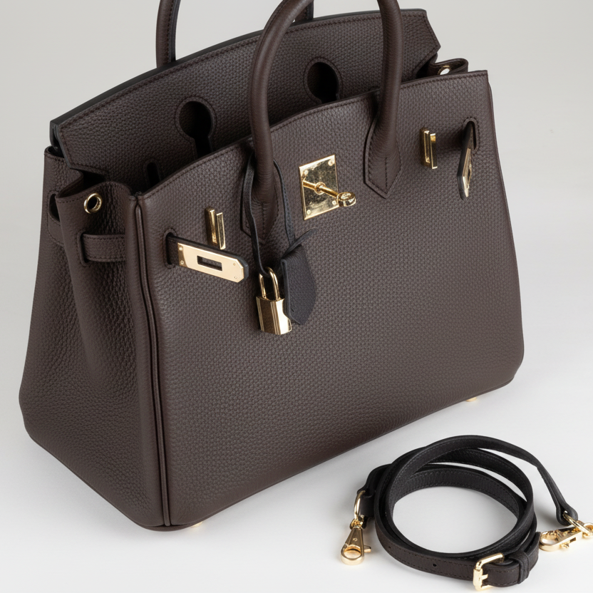Joelle Leder Handtasche 30 - Schwarz