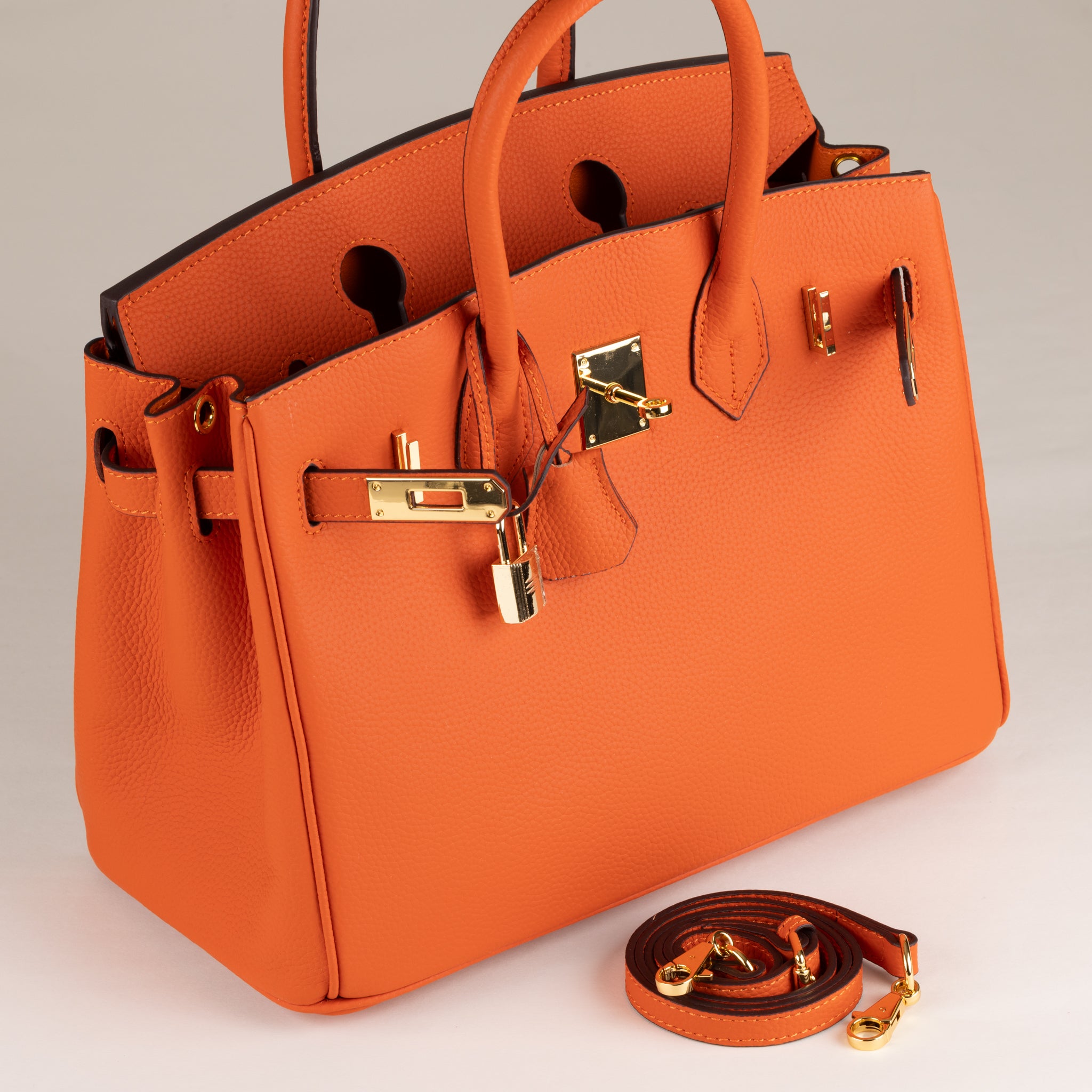 Joelle Leather Handbag 30 - Orange