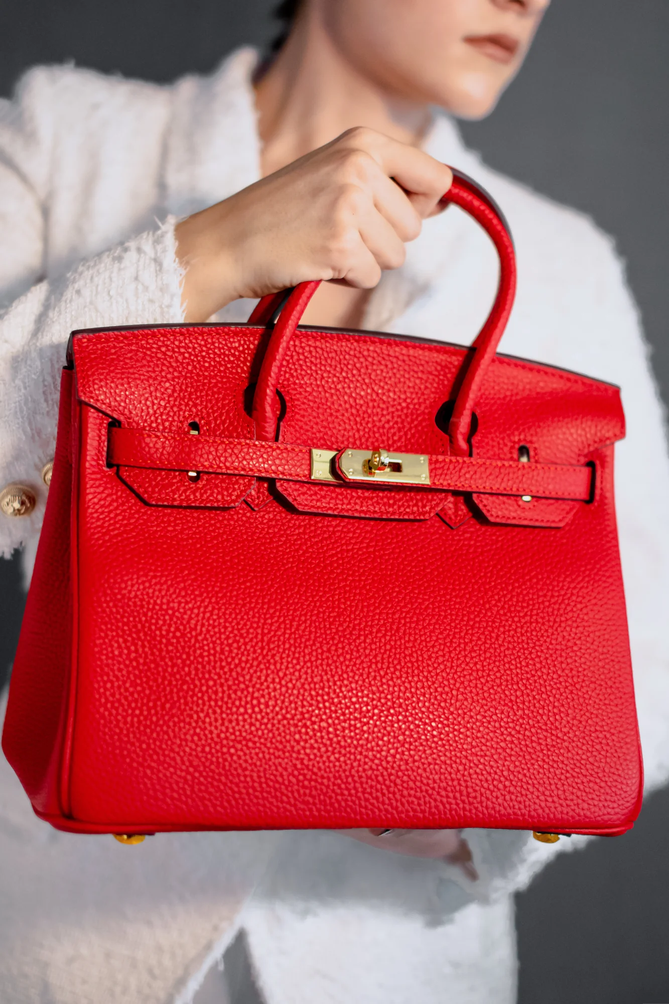 Sac à main Joelle en cuir 30 - rouge