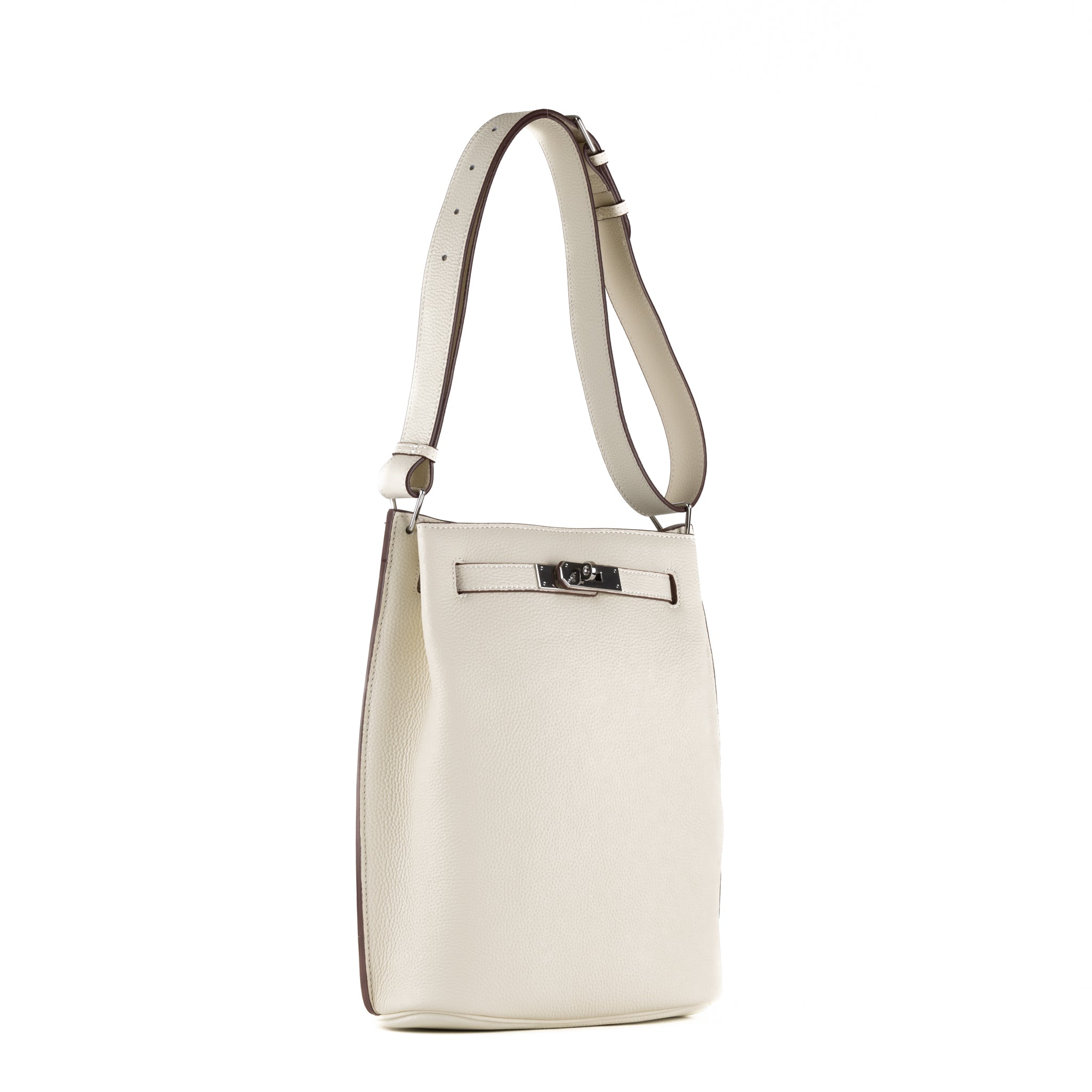 Kortney Leather Shoulder Bag 24 - Beige