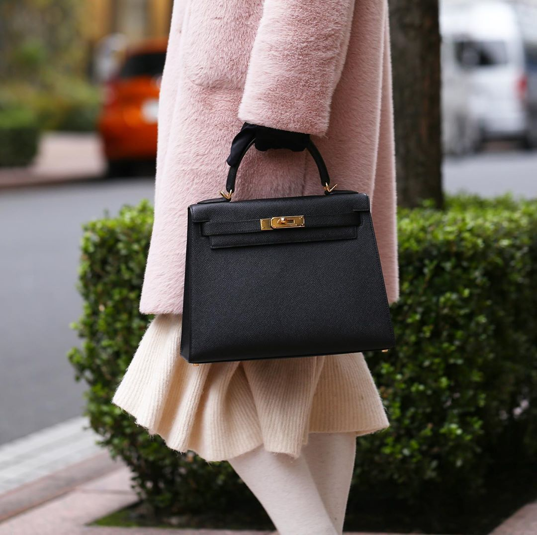 Sac à main en cuir Lili 28 - noir