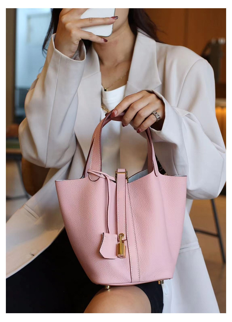 Sac à main en cuir Lucie 18 - rose