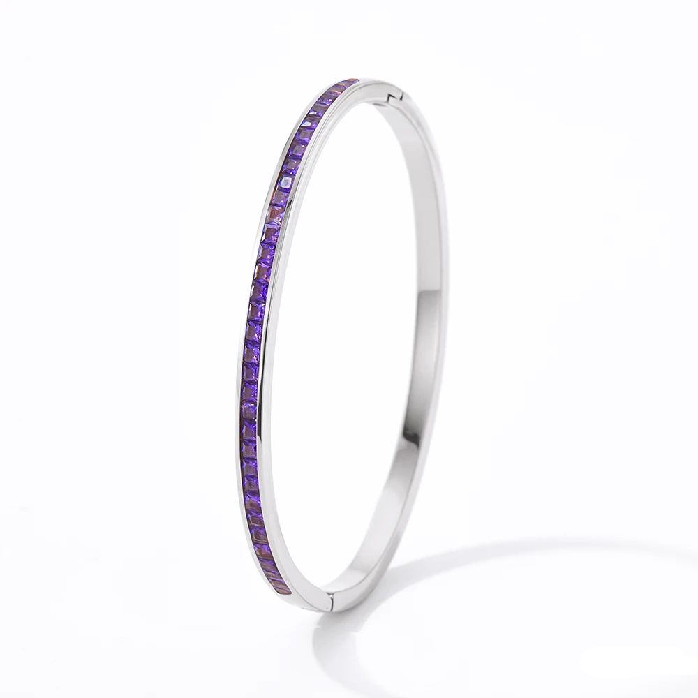 Ludovica Bangle 3,4 mm Sølv Lilla