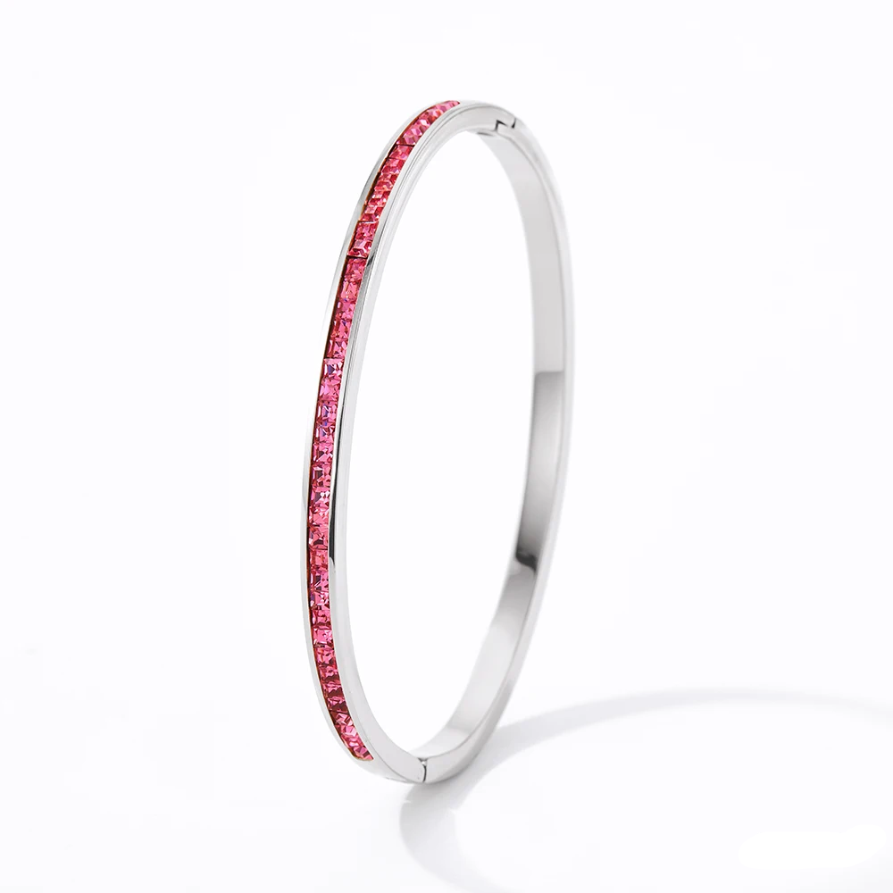 Ludovica Bangle 3,4 mm Sølv Rosa