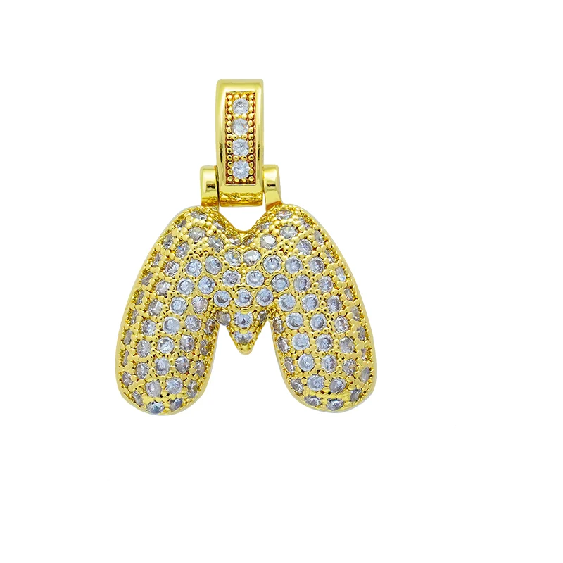 Charm Bokstav 'M' med Stenar