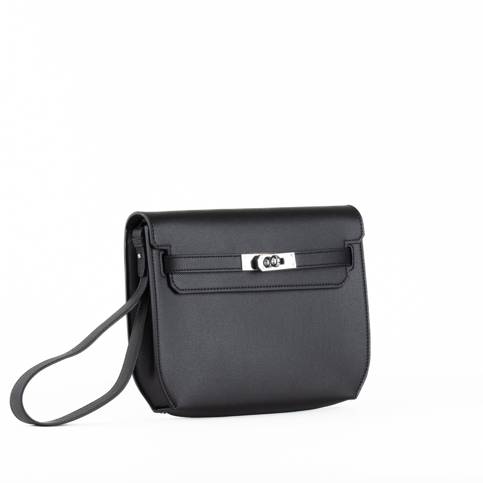 Medium Leather Clutch Bag 25 - Black