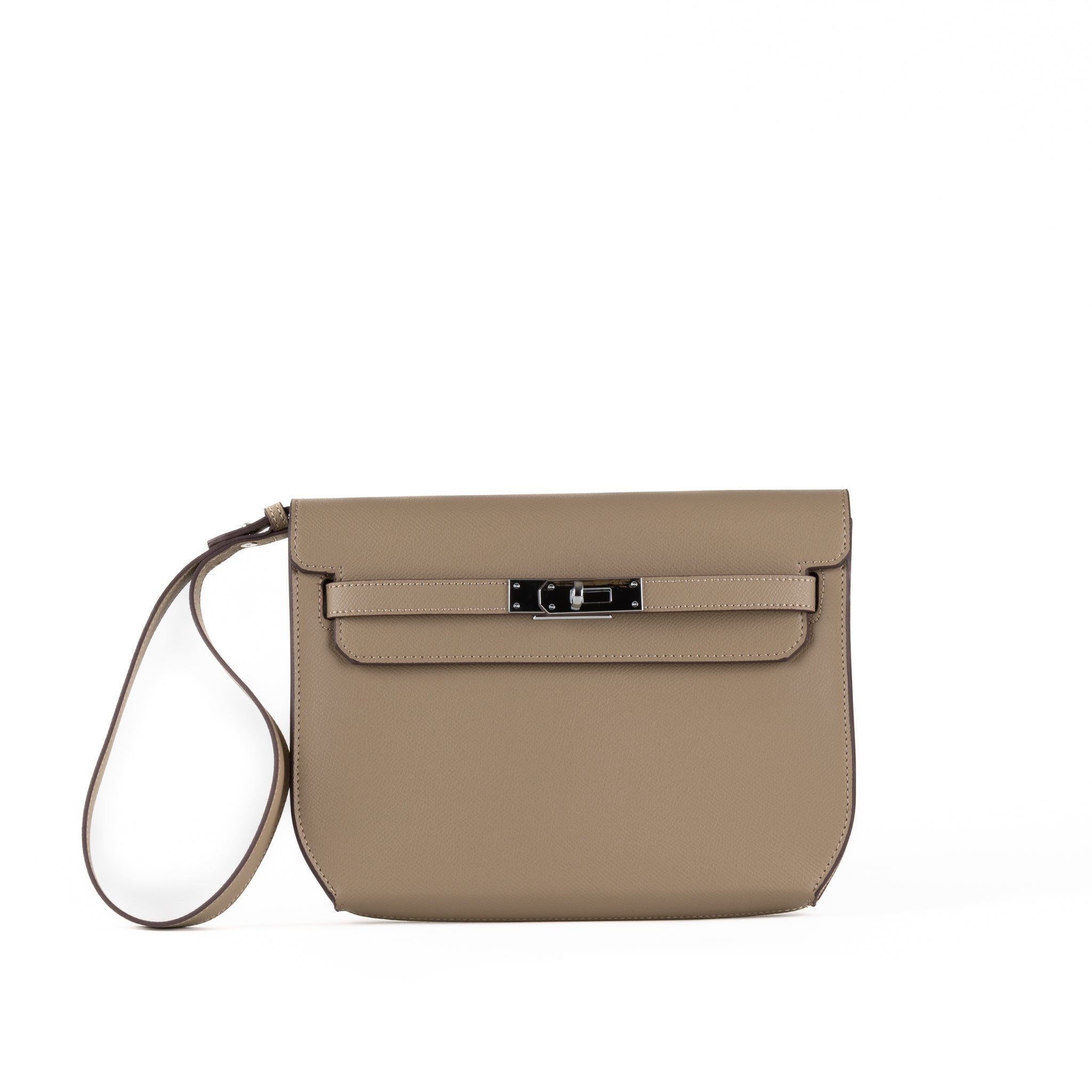 Medium Leather Clutch Bag 25 - Peanut