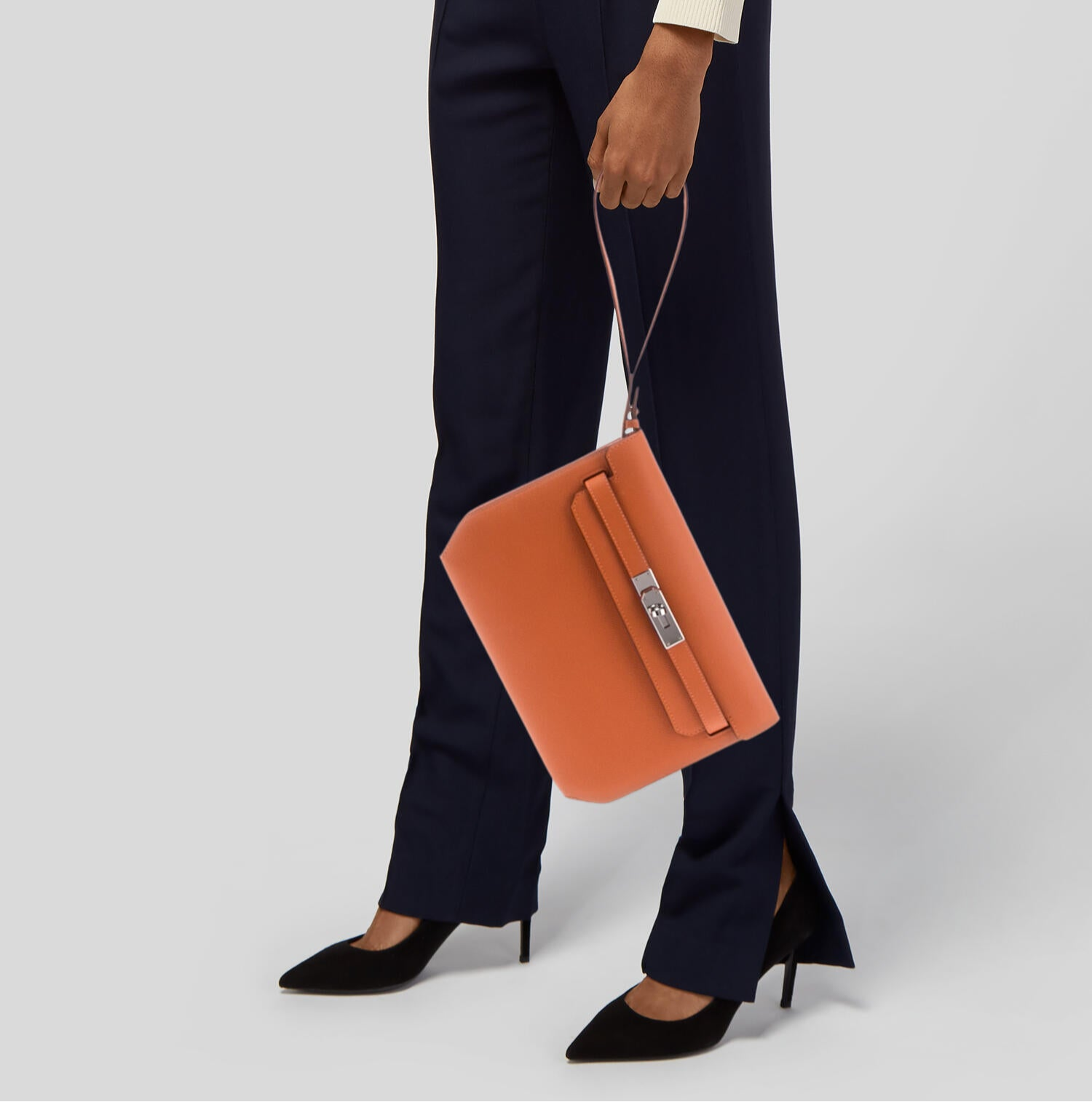 Mella Läder Clutch Väska 25 - Orange