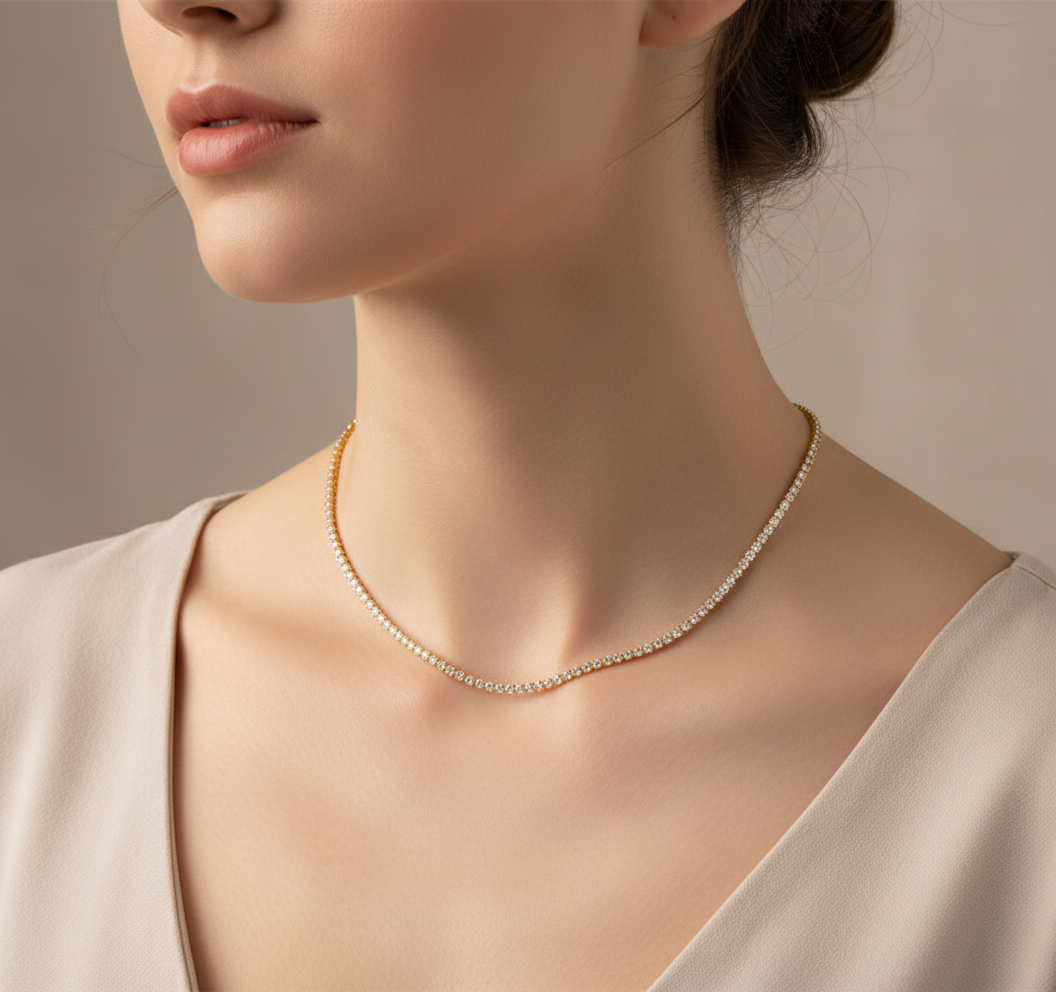 Bella Tennis-kaulakoru Valkoinen