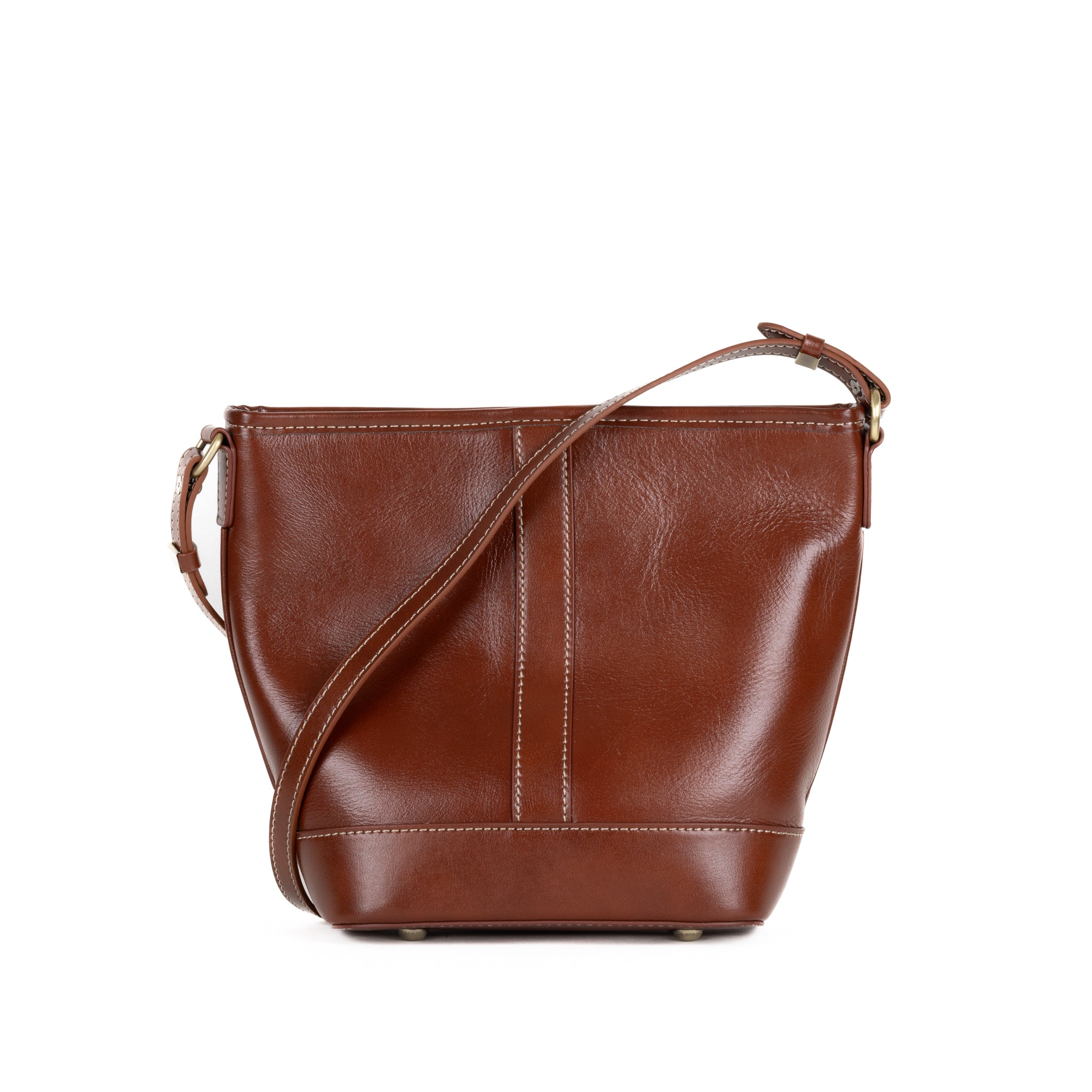 Sabine Leather Shoulder Bag 20 - Camel