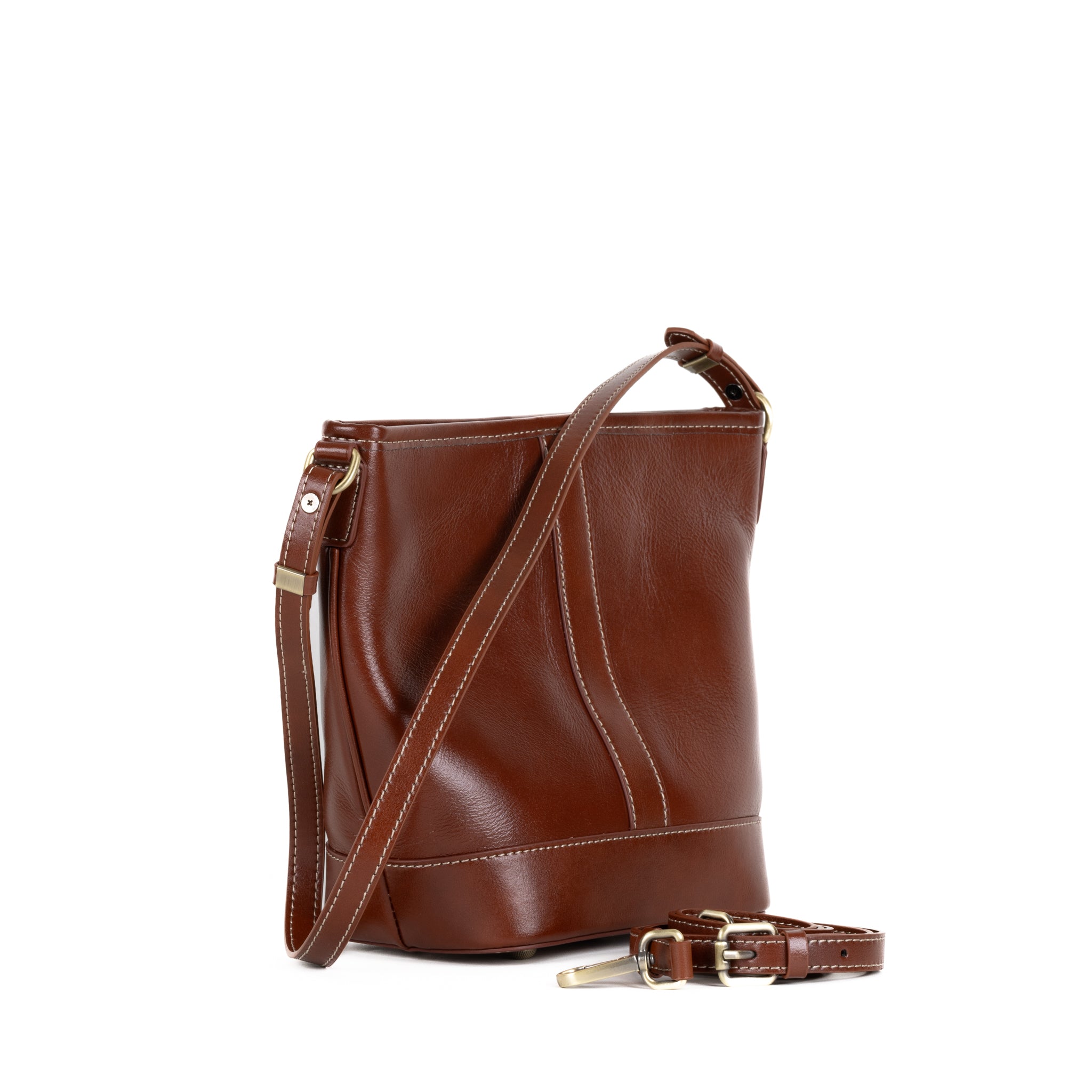 Sabine Leather Shoulder Bag 20 - Camel