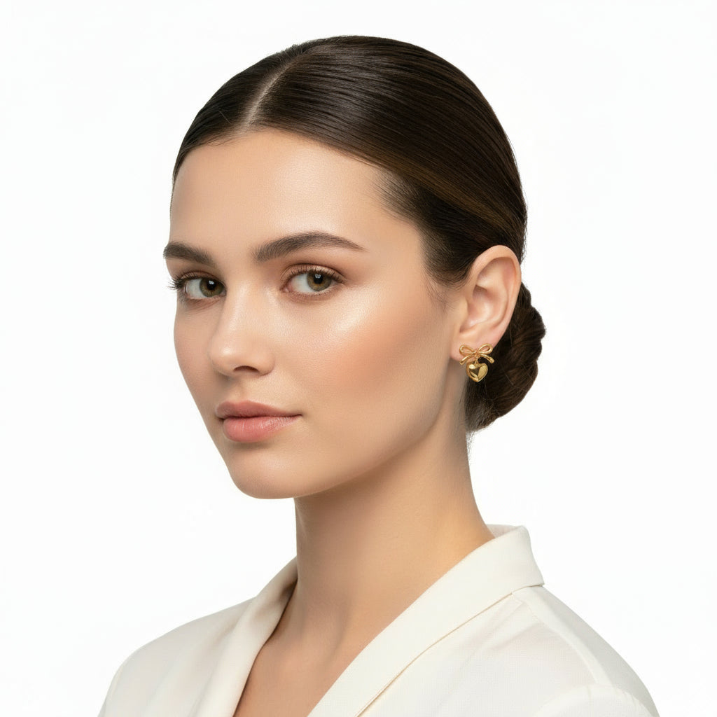 Heart & Bow örhängen