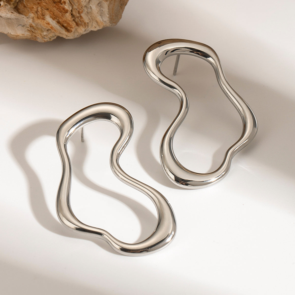 Wave silver örhängen
