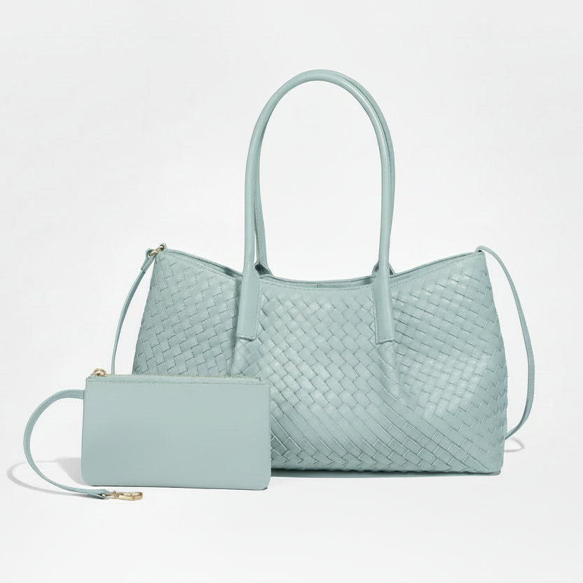 Margaret Läder Handväska 40 - Light Blue