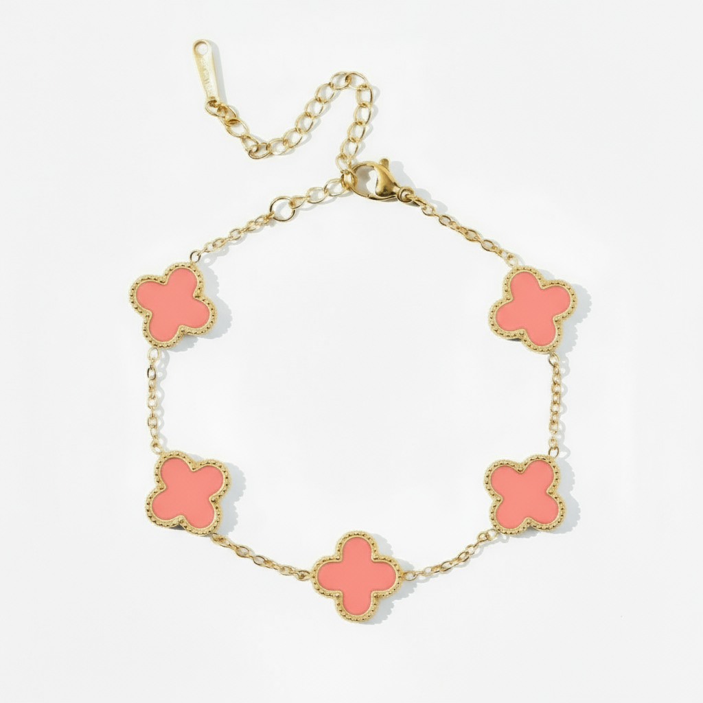 Rossana Firkløver Armbånd Rosa