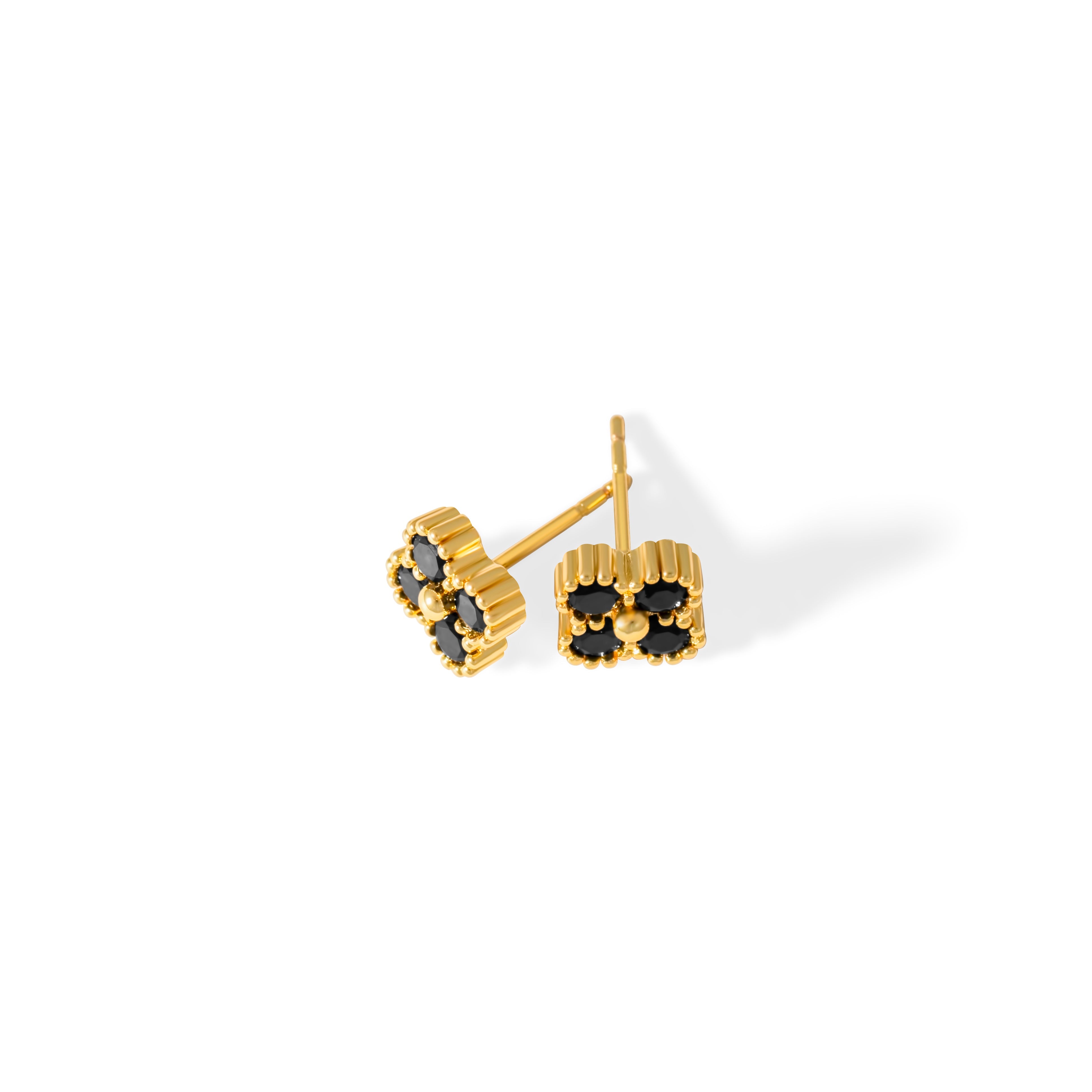 Boucles d'oreilles Letizia Fyrklöver - noir