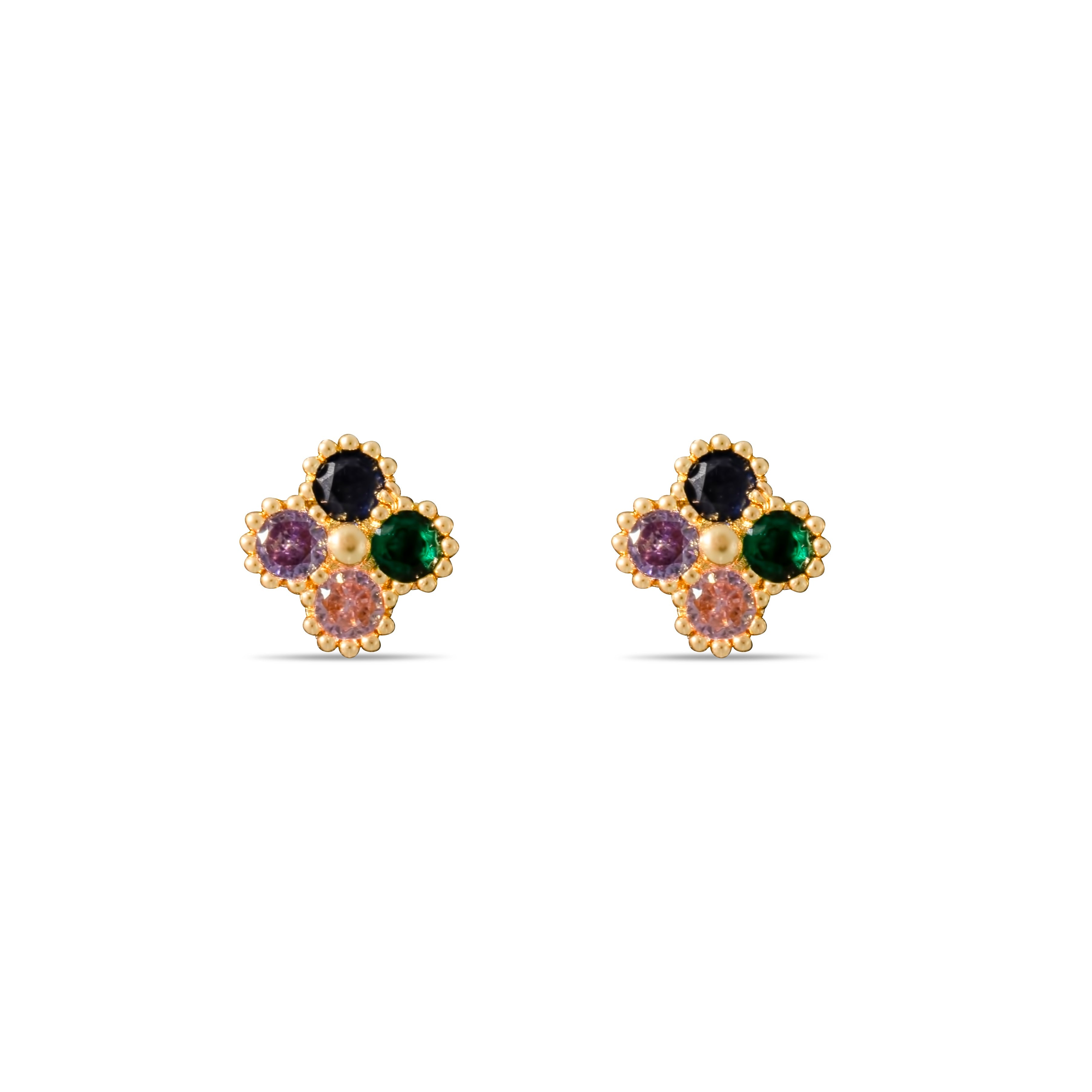 Boucles d'oreilles Letizia Fyrklöver - arc-en-ciel