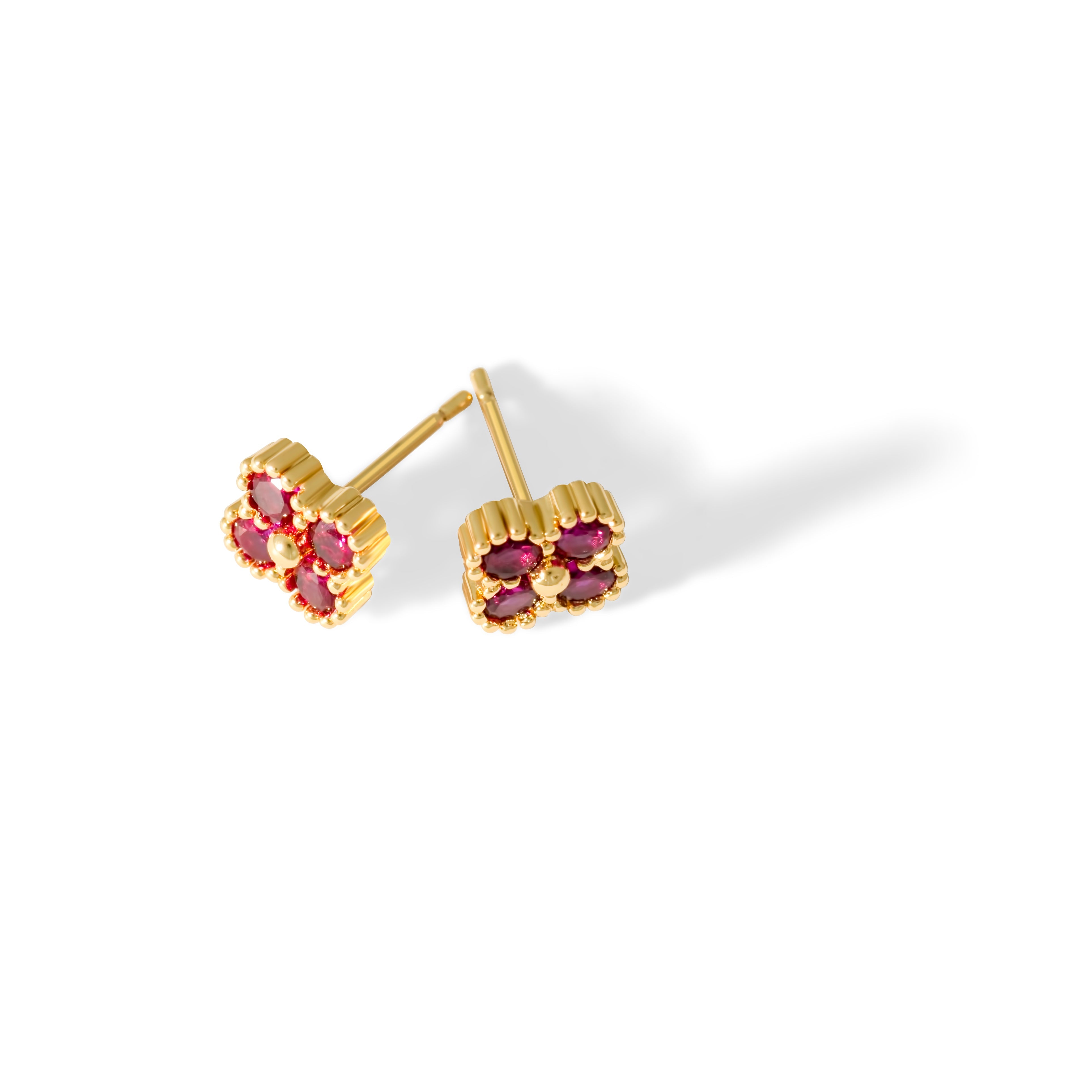 Boucles d'oreilles Letizia Fyrklöver - Rouge