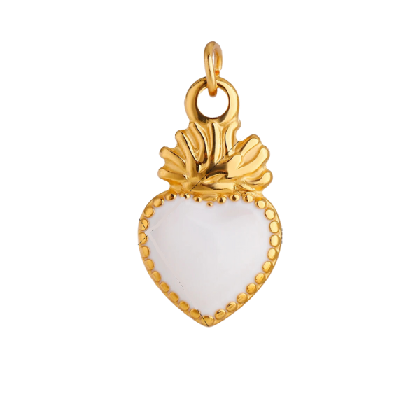 Charme de coeur blanc