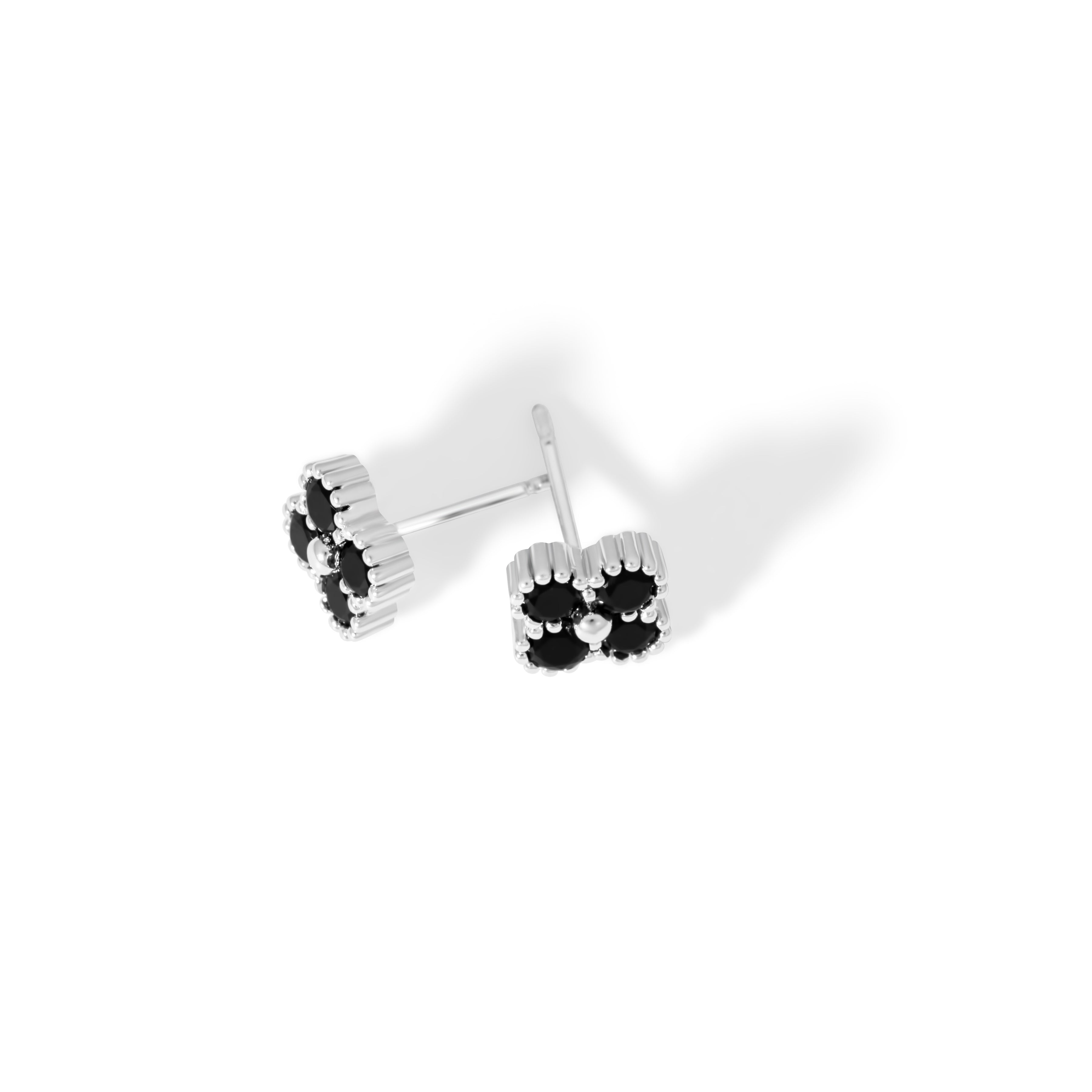 Boucles d'oreilles Letizia Fyrklöver - argent/noir