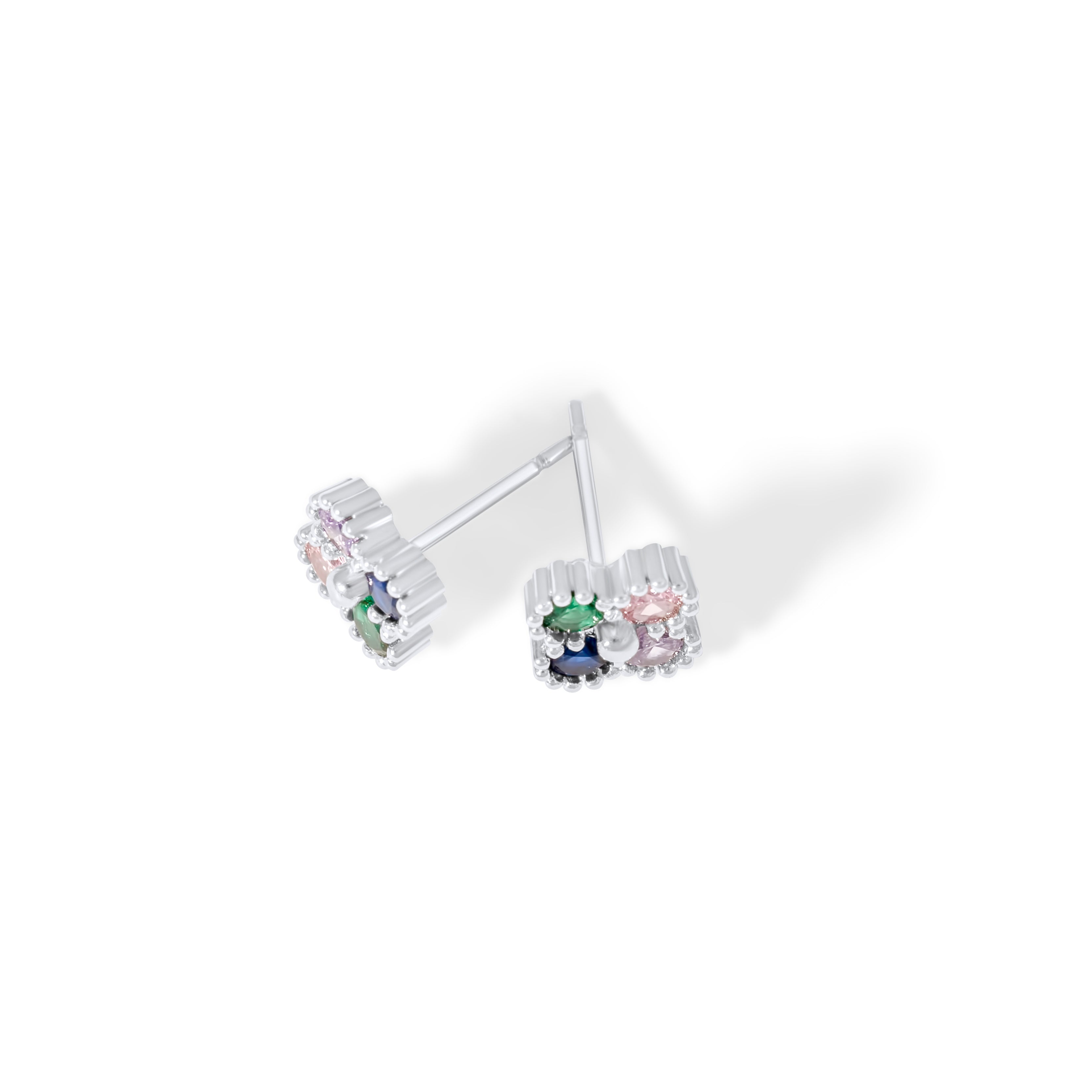 Boucles d'oreilles Letizia Fyrklöver - argent/arc-en-ciel
