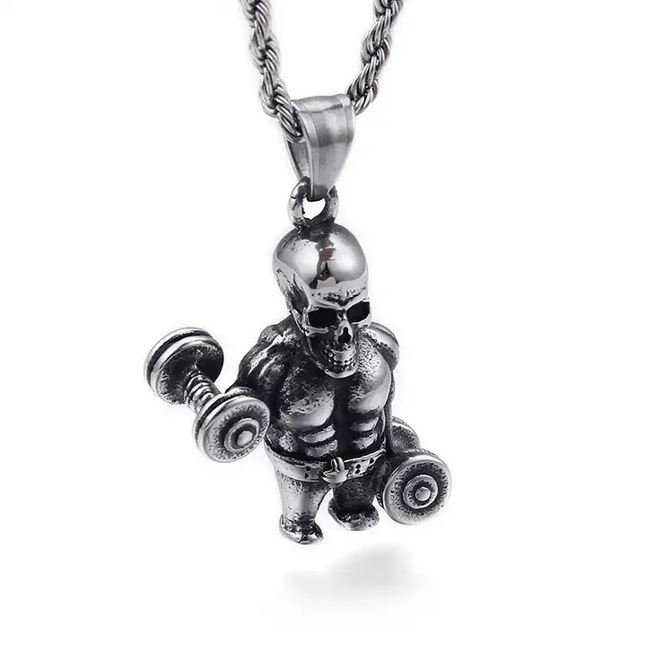 Body Builder Skull Pendant